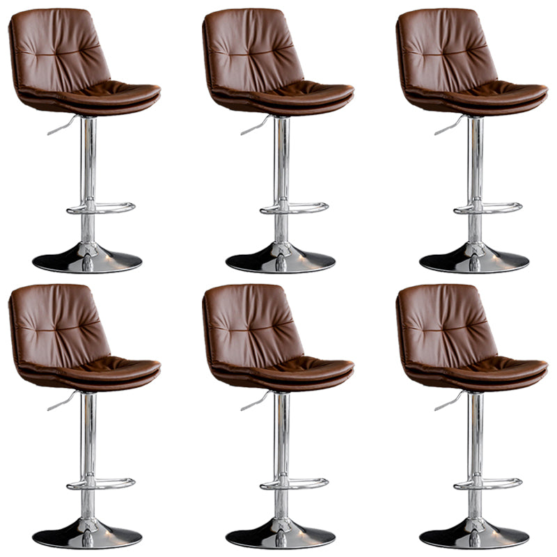 Swivel Adjustable Height Bar Stool Industrial Faux Leather Bristol with Footrest