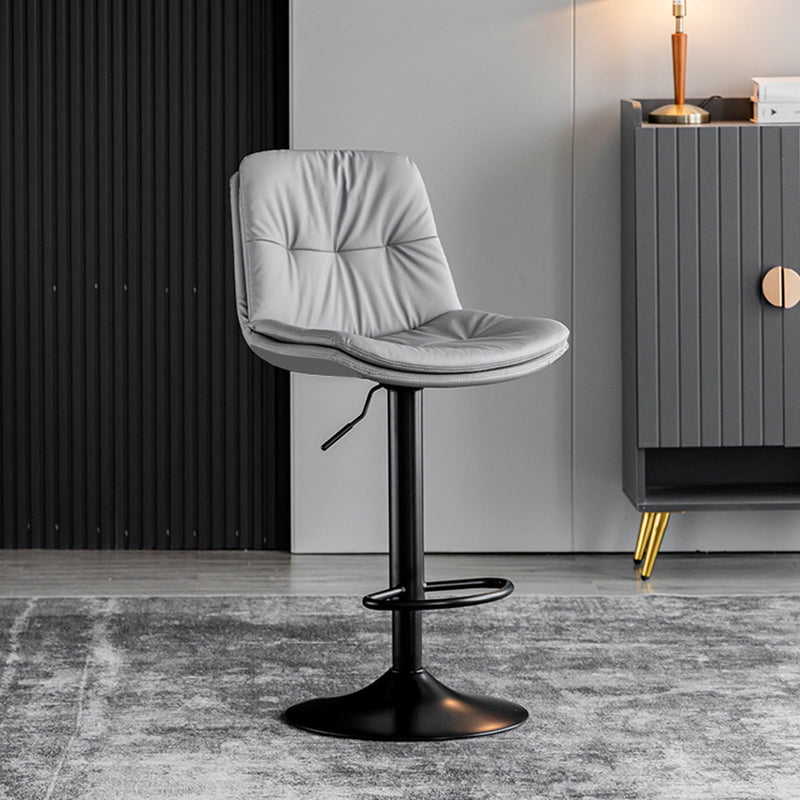 Swivel Adjustable Height Bar Stool Industrial Faux Leather Bristol with Footrest