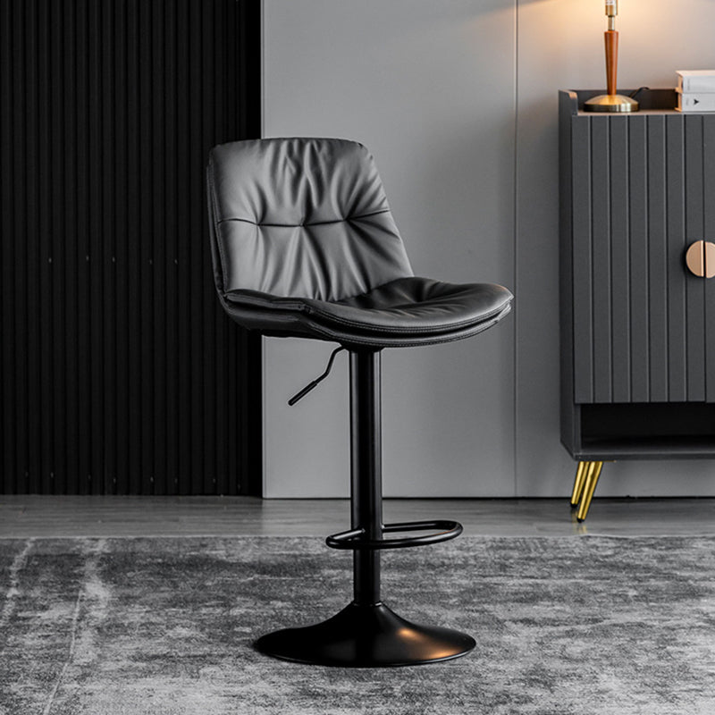 Swivel Adjustable Height Bar Stool Industrial Faux Leather Bristol with Footrest