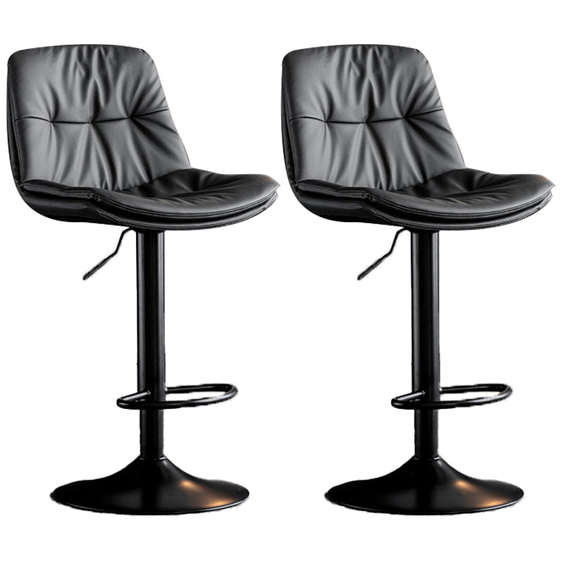 Swivel Adjustable Height Bar Stool Industrial Faux Leather Bristol with Footrest