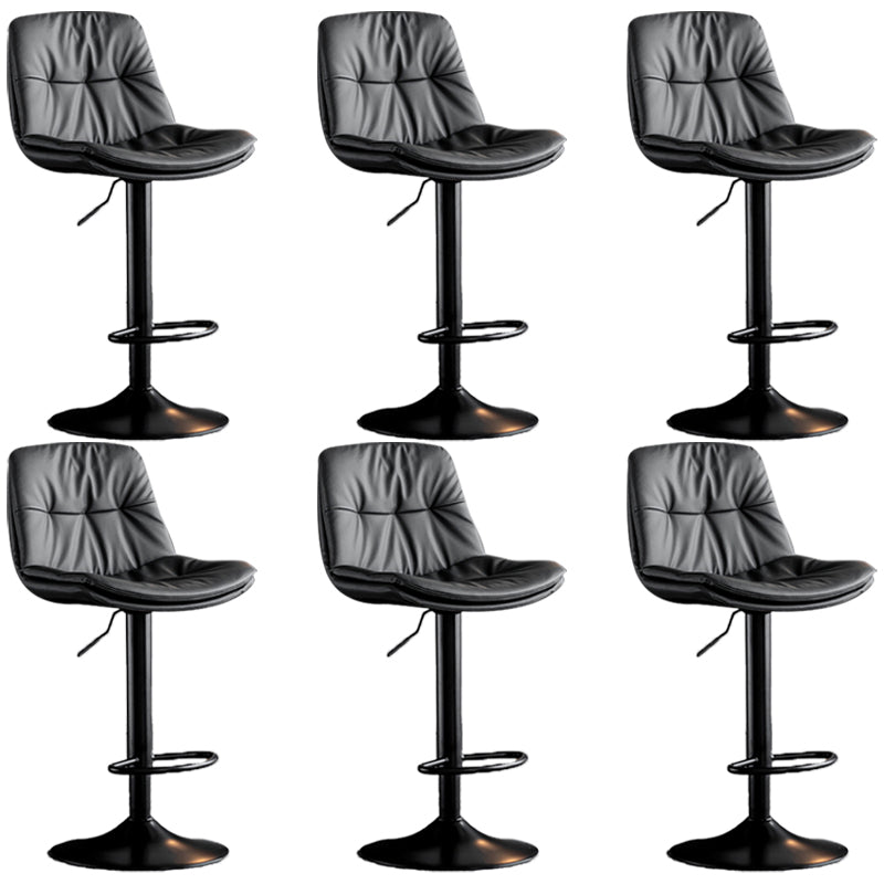 Swivel Adjustable Height Bar Stool Industrial Faux Leather Bristol with Footrest