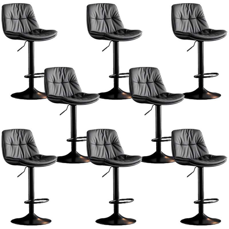 Swivel Adjustable Height Bar Stool Industrial Faux Leather Bristol with Footrest