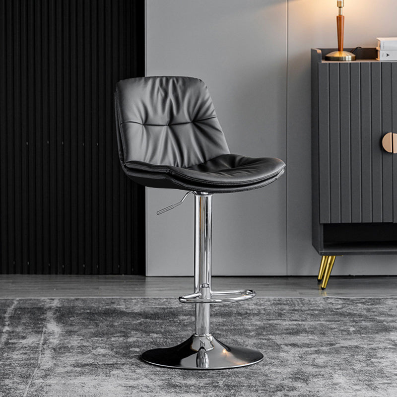 Swivel Adjustable Height Bar Stool Industrial Faux Leather Bristol with Footrest