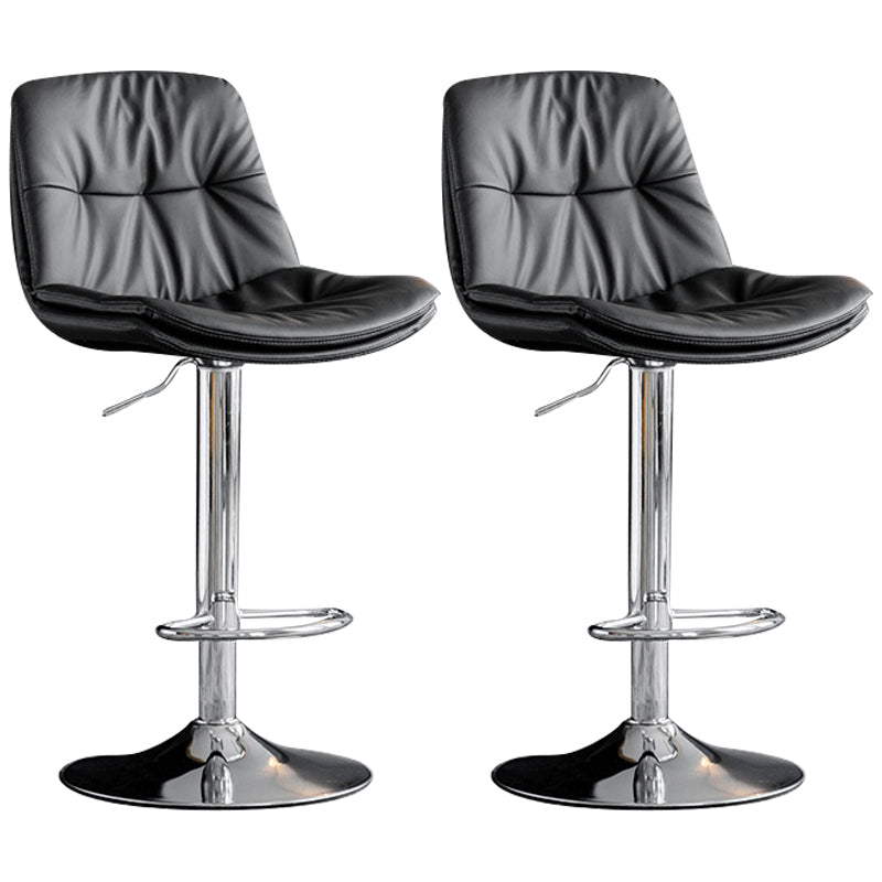 Swivel Adjustable Height Bar Stool Industrial Faux Leather Bristol with Footrest