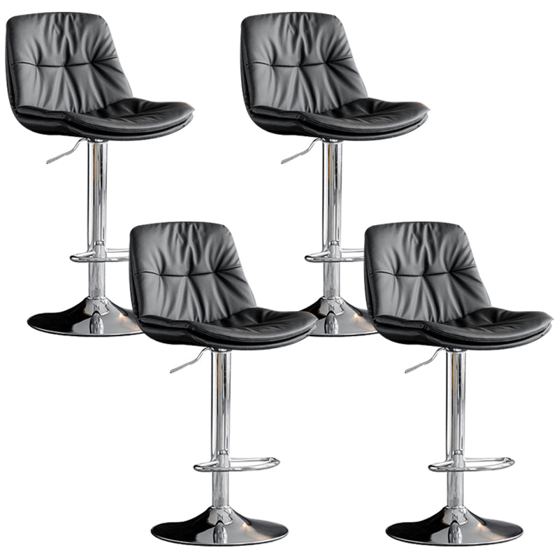 Swivel Adjustable Height Bar Stool Industrial Faux Leather Bristol with Footrest