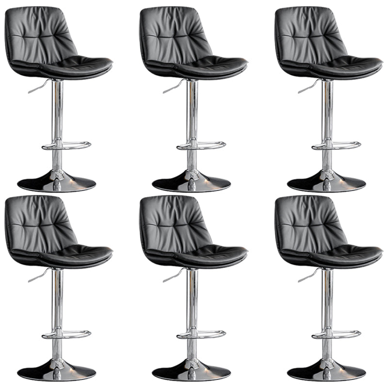 Swivel Adjustable Height Bar Stool Industrial Faux Leather Bristol with Footrest