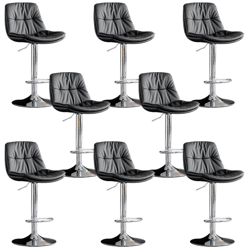 Swivel Adjustable Height Bar Stool Industrial Faux Leather Bristol with Footrest