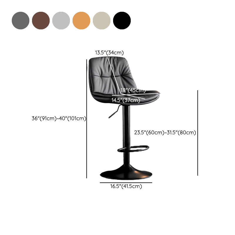 Swivel Adjustable Height Bar Stool Industrial Faux Leather Bristol with Footrest