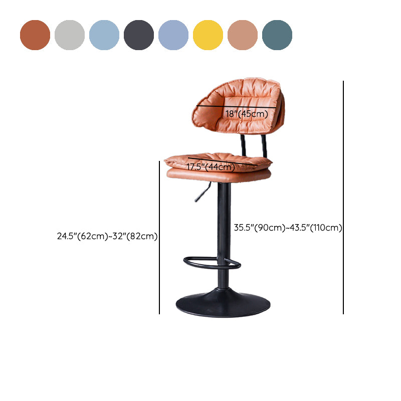 Swivel Adjustable Height Bar Stool Industrial Iron Bar Stool with Footrest