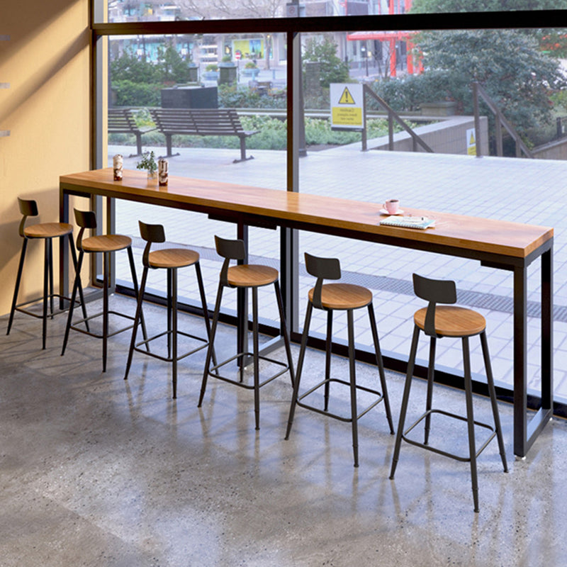 Armless Dining Stools Modern Bar Stools with Black Metal Base