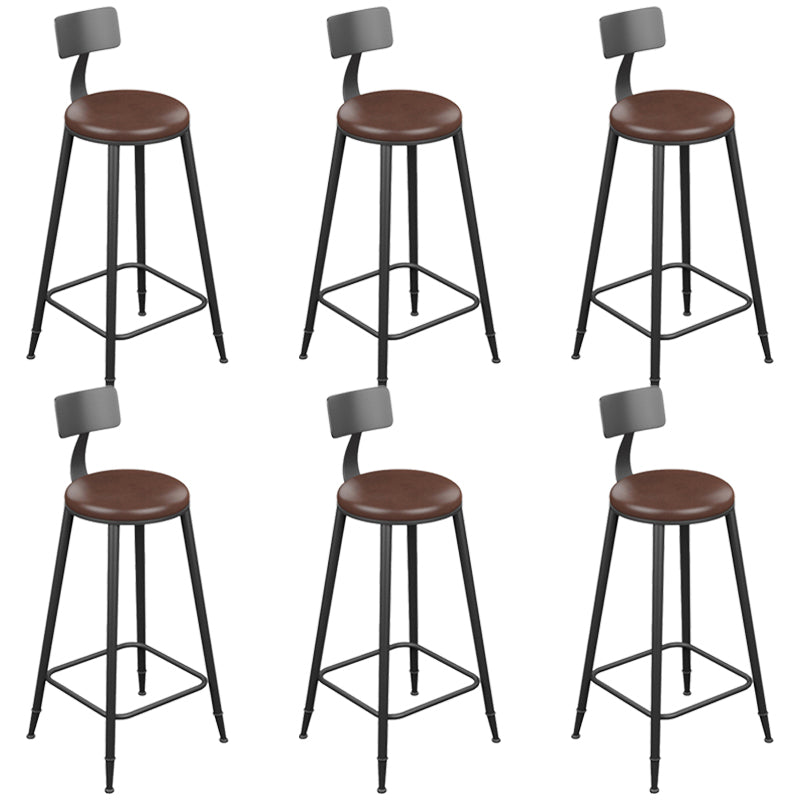 Armless Dining Stools Modern Bar Stools with Black Metal Base