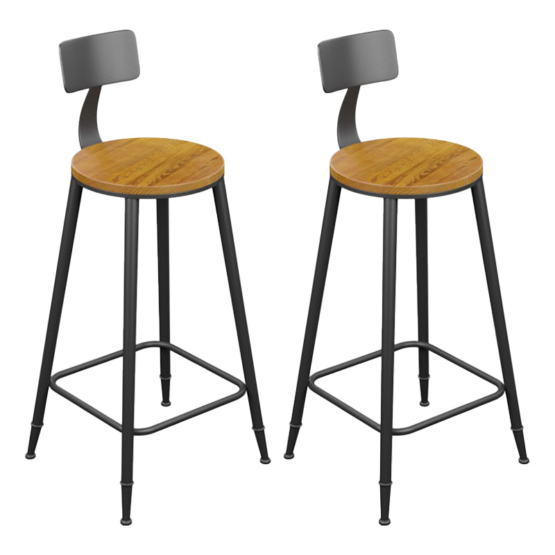 Armless Dining Stools Modern Bar Stools with Black Metal Base