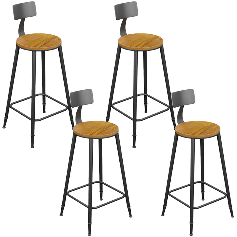 Armless Dining Stools Modern Bar Stools with Black Metal Base