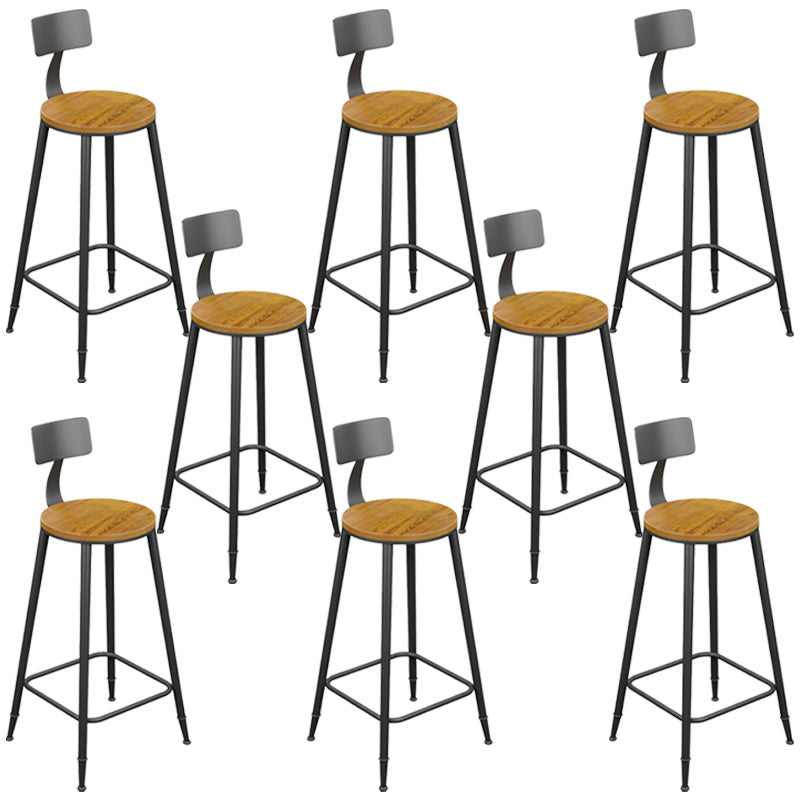 Armless Dining Stools Modern Bar Stools with Black Metal Base