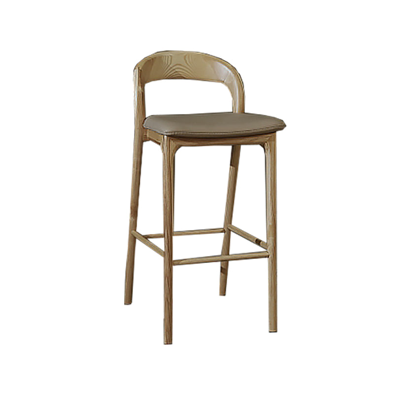 Solid Wood Bar Stools Industrial Bar Height Armless Stool with Low Back