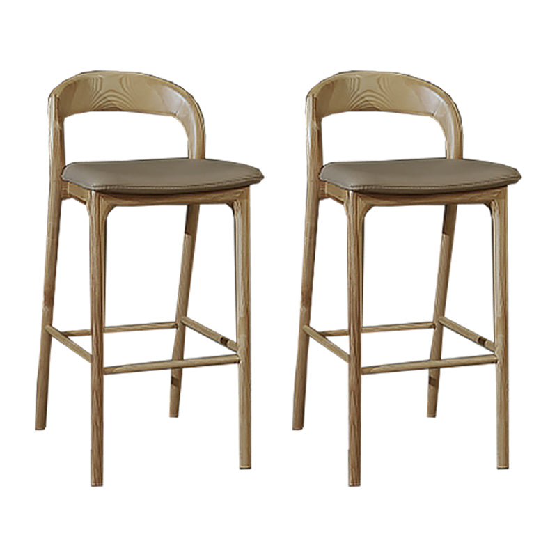 Solid Wood Bar Stools Industrial Bar Height Armless Stool with Low Back
