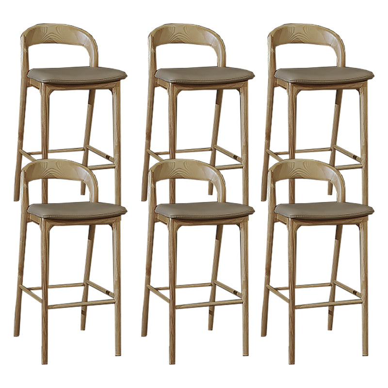 Solid Wood Bar Stools Industrial Bar Height Armless Stool with Low Back