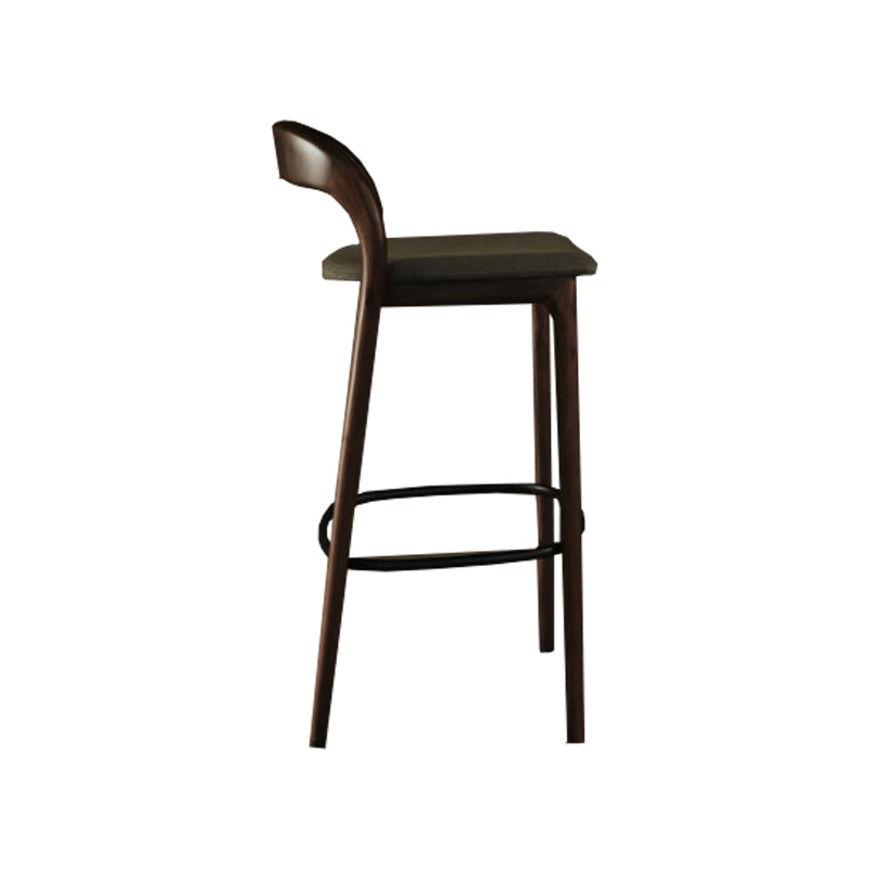 Solid Wood Bar Stools Industrial Bar Height Armless Stool with Low Back