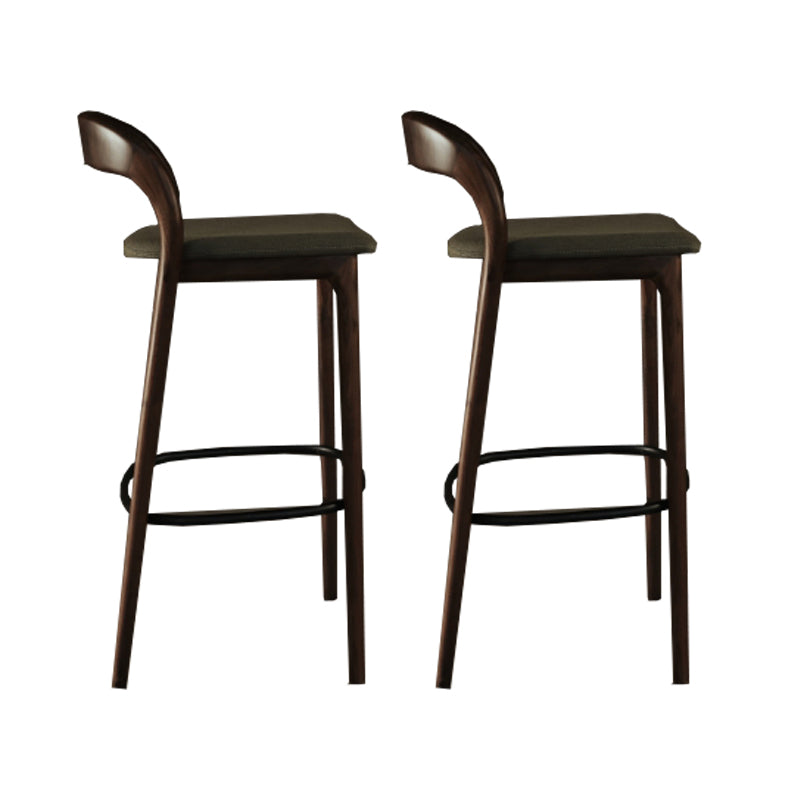 Solid Wood Bar Stools Industrial Bar Height Armless Stool with Low Back