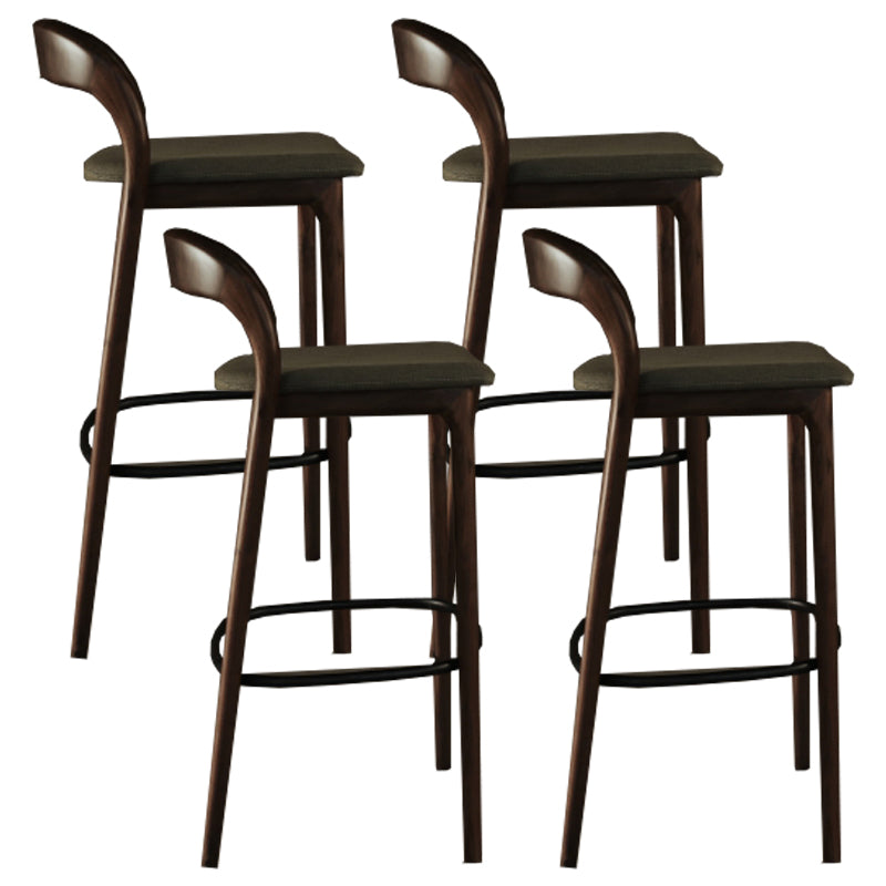 Solid Wood Bar Stools Industrial Bar Height Armless Stool with Low Back