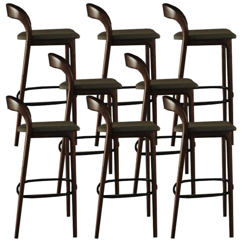 Solid Wood Bar Stools Industrial Bar Height Armless Stool with Low Back