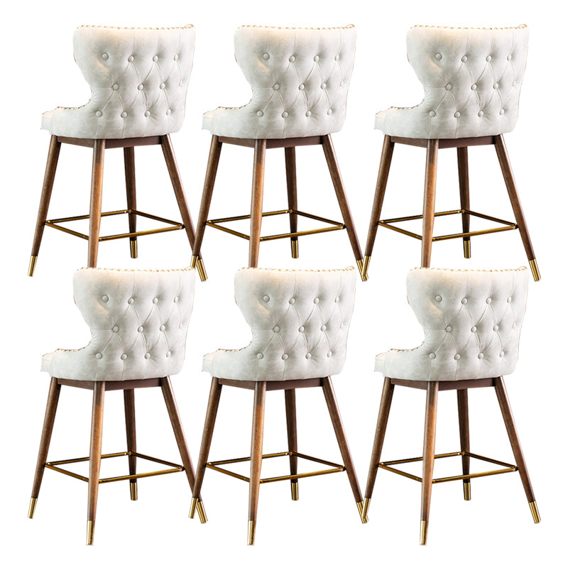 Solid Wood Counter Stools Industrial Fabric Counter Stools with Low Back