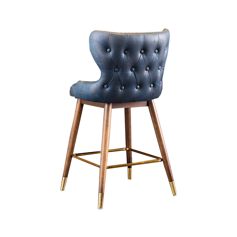 Solid Wood Counter Stools Industrial Fabric Counter Stools with Low Back