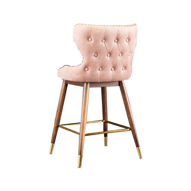 Solid Wood Counter Stools Industrial Fabric Counter Stools with Low Back