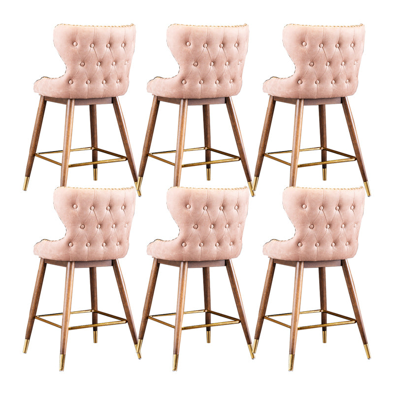 Solid Wood Counter Stools Industrial Fabric Counter Stools with Low Back