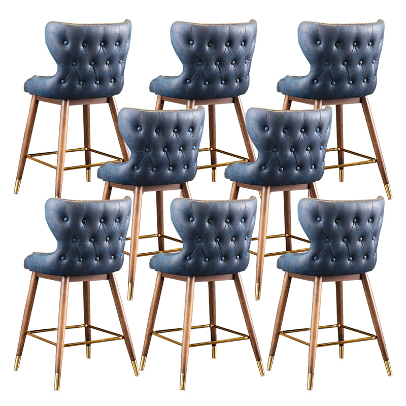 Solid Wood Counter Stools Industrial Fabric Counter Stools with Low Back