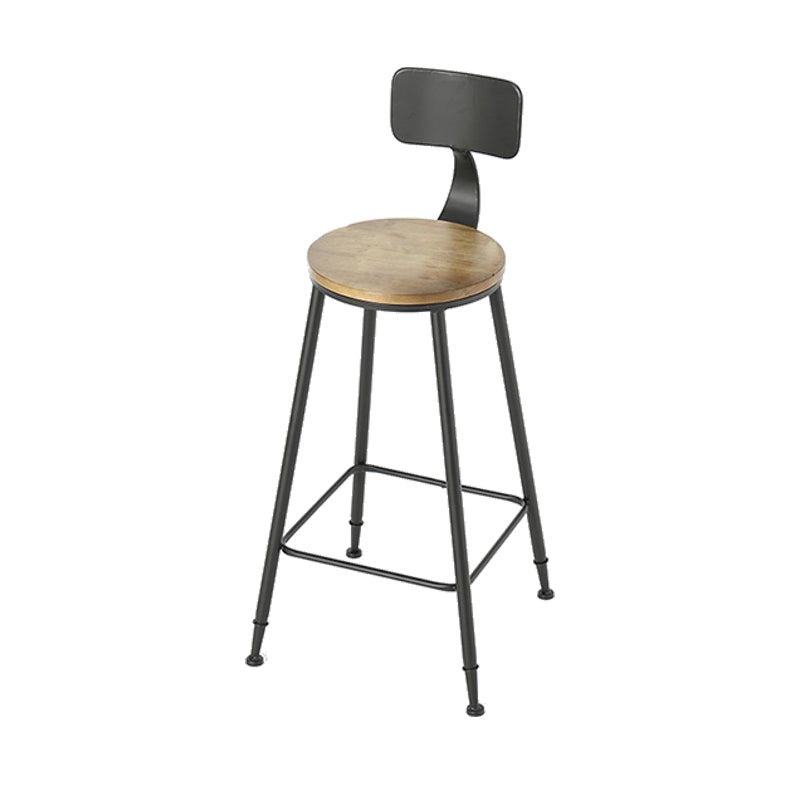 Armless Dining Stool Contemporary Bar Stool with Black Metal Base