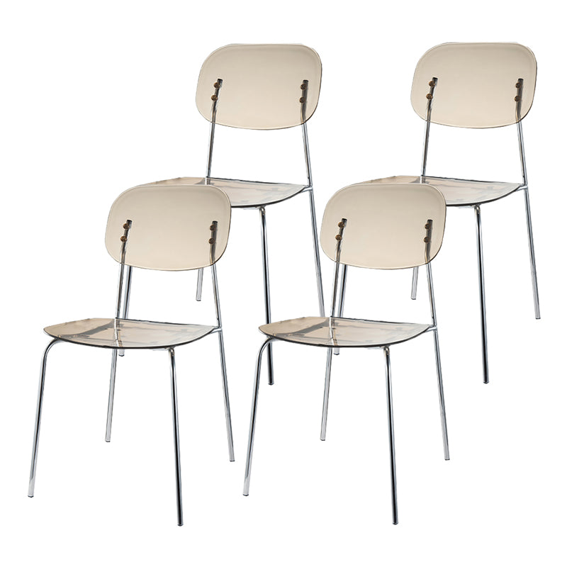 Scandinavian Metal Bar Stool Acrylic Patio Bar Stool with Chrome Base