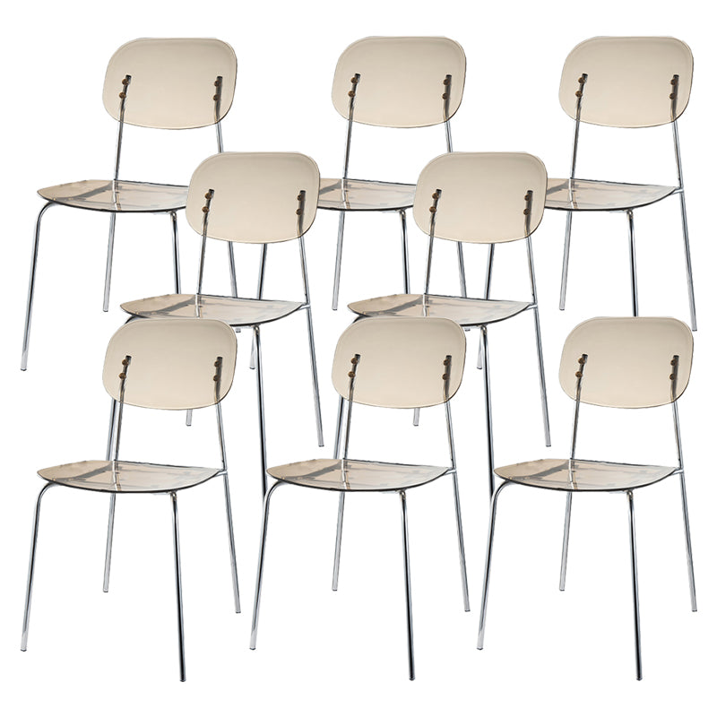 Scandinavian Metal Bar Stool Acrylic Patio Bar Stool with Chrome Base