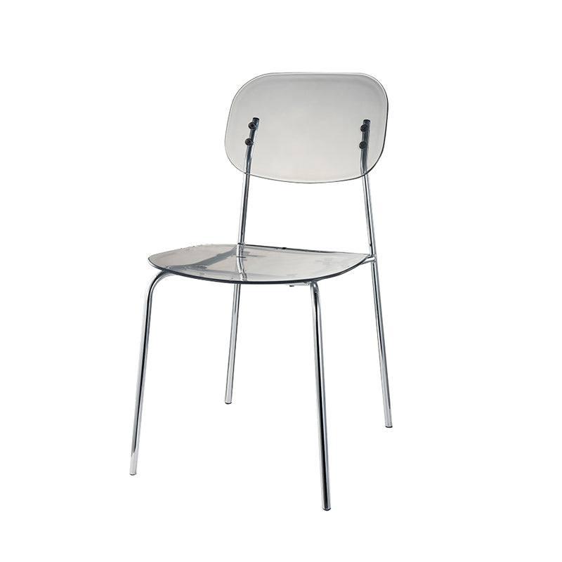 Scandinavian Metal Bar Stool Acrylic Patio Bar Stool with Chrome Base