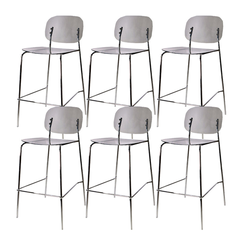 Scandinavian Metal Bar Stool Acrylic Patio Bar Stool with Chrome Base