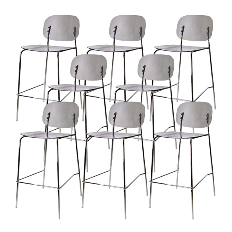 Scandinavian Metal Bar Stool Acrylic Patio Bar Stool with Chrome Base