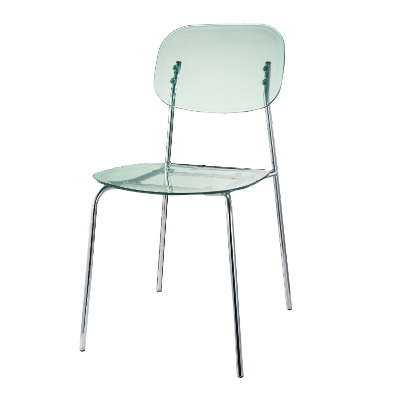 Scandinavian Metal Bar Stool Acrylic Patio Bar Stool with Chrome Base