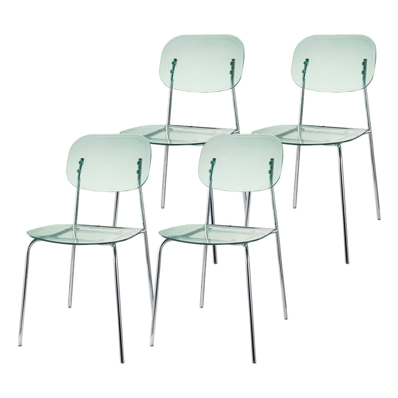 Scandinavian Metal Bar Stool Acrylic Patio Bar Stool with Chrome Base