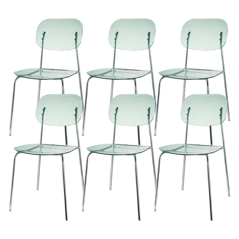 Scandinavian Metal Bar Stool Acrylic Patio Bar Stool with Chrome Base