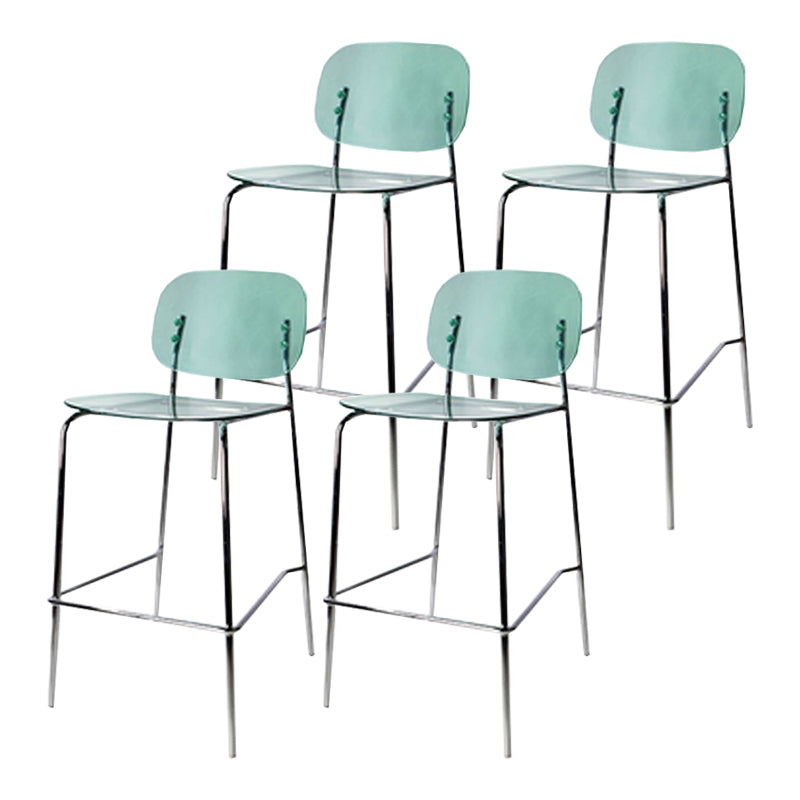Scandinavian Metal Bar Stool Acrylic Patio Bar Stool with Chrome Base