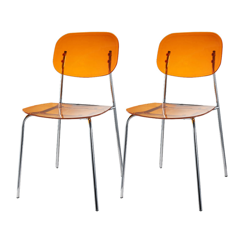 Scandinavian Metal Bar Stool Acrylic Patio Bar Stool with Chrome Base