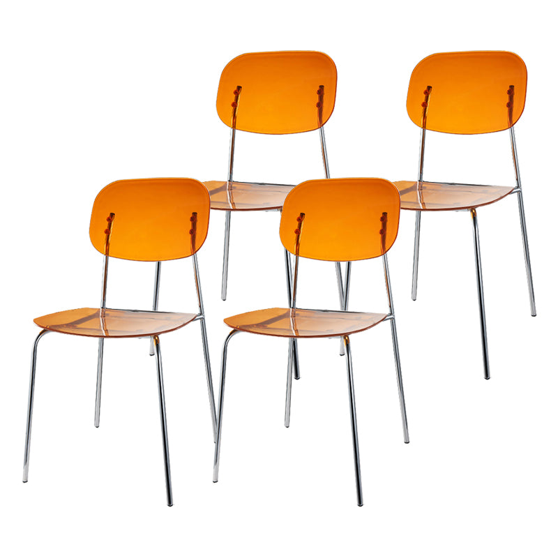 Scandinavian Metal Bar Stool Acrylic Patio Bar Stool with Chrome Base
