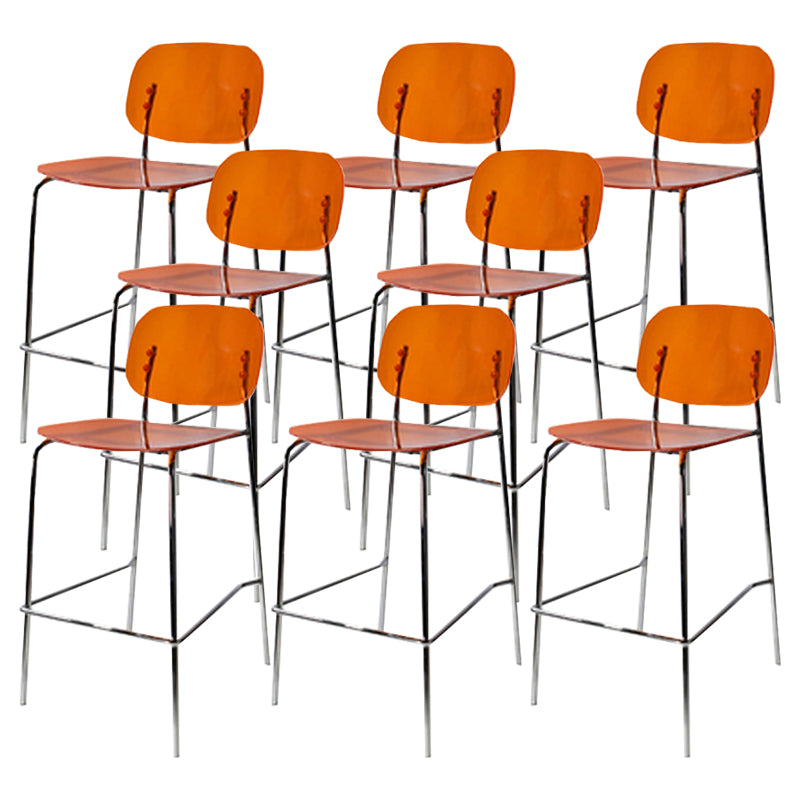 Scandinavian Metal Bar Stool Acrylic Patio Bar Stool with Chrome Base