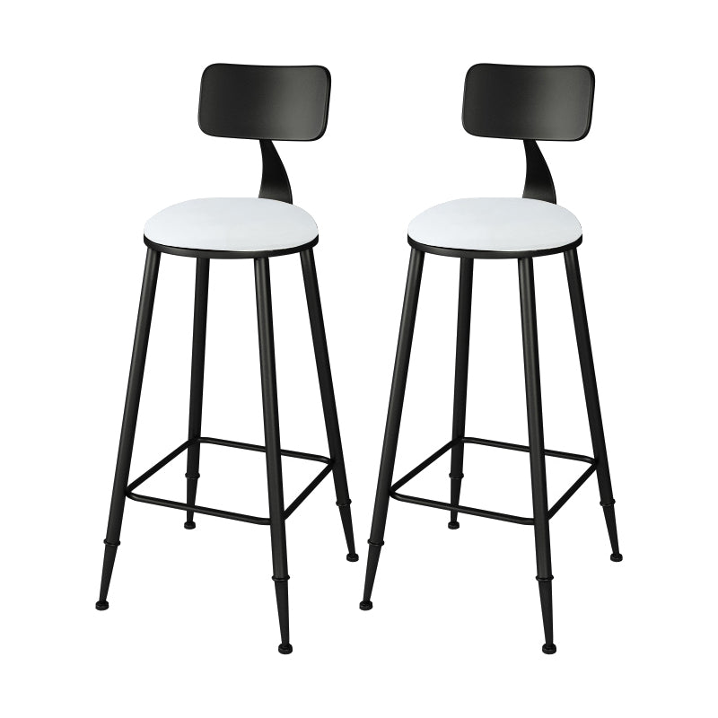 Low Back Dining Stools Round Armless Bar Stools with Footrest
