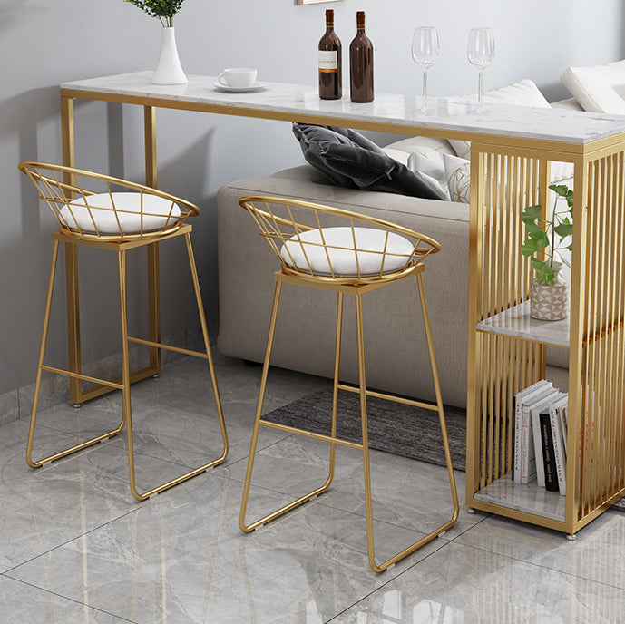 Low Back Dining Stools Round Armless Bar Stools with Footrest