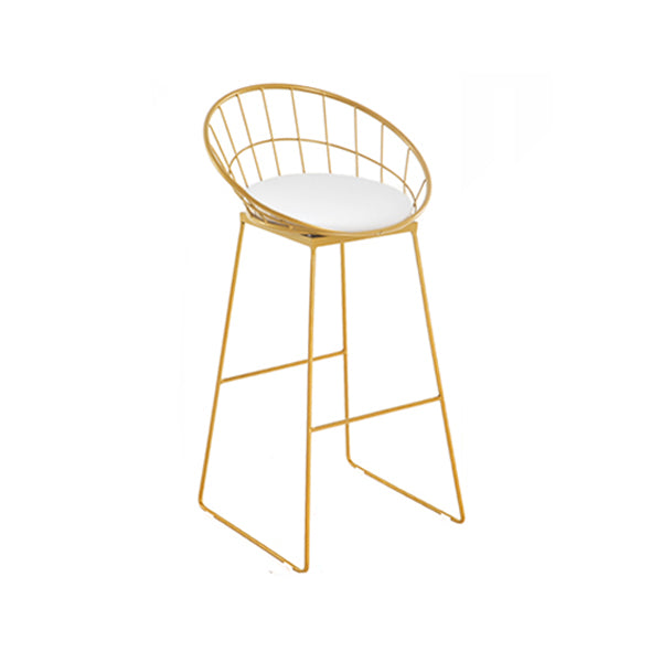Low Back Dining Stools Round Armless Bar Stools with Footrest