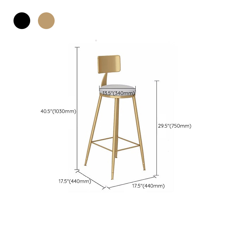 Low Back Dining Stools Round Armless Bar Stools with Footrest