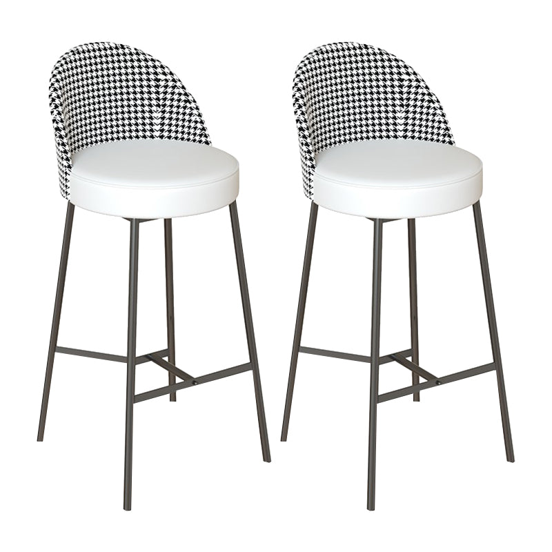 Industrial Metal Bar Stool Faux Leather Bar Stool with Black Legs