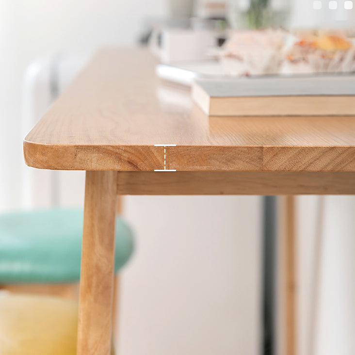 Solid Wood Counter Height Dining Table Contemporary Rectangle Bar Table