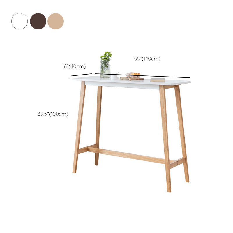 Solid Wood Counter Height Dining Table Contemporary Rectangle Bar Table